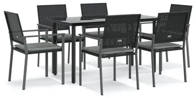 Immagine prodotto di Set da giardino per 7 persone, realizzato in rattan sintetico, con struttura in acciaio, dimensioni: 140 cm