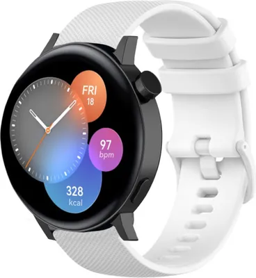 Produktbild von Strap-it Huawei Watch GT 3 42mm Luxus-Silikonarmband (Weiß)