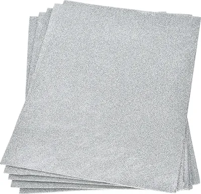 Produktbild von Moosgummiplatte Glitter  silber 200 x 300 x 2 mm