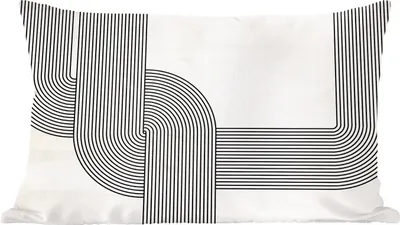 Produktbild von MuchoWow® Zierkissen Sofakissen Wohnzimmer Dekokissen 50x30 cm Schwarz - Weiß - Linie - Wohnzimmerdekoration - Polster mit Photo