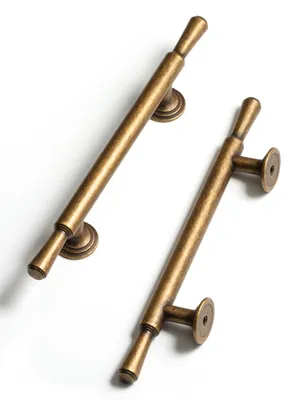 Image de Omgoods - Poignées de tiroir en laiton antique, 96 mm - Style vintage, pour tiroirs et meubles