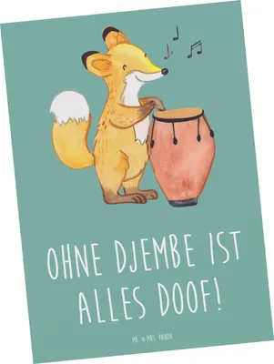 Produktbild von Mr. & Mrs. Panda Postkarte Djembe Freude - Meeresbrise - Geschenk, Musik, Kunstkarten, Leidenschaft, Grußkarte, Ansichtskarten, Musiker, Postkarten, Lernen, Instrument