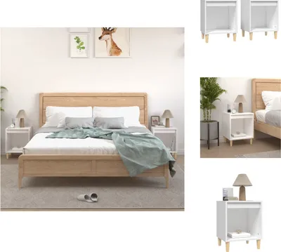 Immagine prodotto di vidaXL Comodini 2 pz. Bianco 40x35x50 cm - Comodini