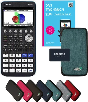 Produktbild von Casio fx-CG50 inkl. Schutztasche Türkis & Fachbuch (92 Seiten, DIN A4) – Grafikrechner – Smart Set