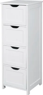 Produktbild von Kolomkast für den Badraum - Hochschrank mit 4 Schubladen - 30 x 30 x 82 cm - Weißer Schrank für den Badraum