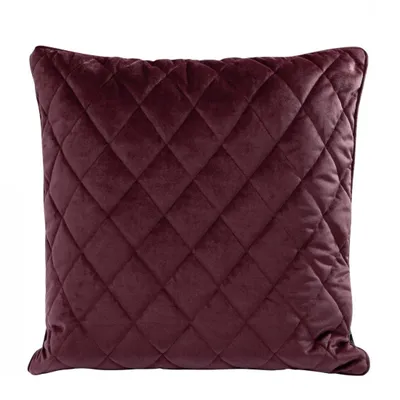 Produktbild von Dekorativer Kissenbezug Sofakissen VELVET 27 D 45x45 dunkelrot PIPING