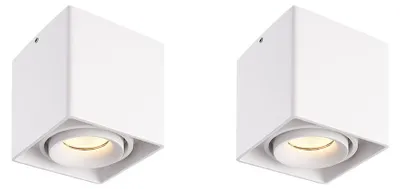 Image de HOFTRONIC - Spot LED plafond carré 4W 345lm dimmable inclinable 2700K GU10 blanc