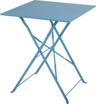 Produktbild von Bolero quadratischer klappbarer Terrassentisch Stahl azurblau 60cm