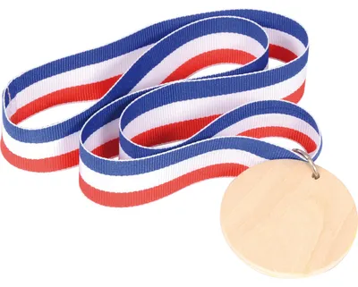 Produktbild von EDUPLAY 210288 Medaille mit Nylonband, Holz, Nylon, Ø 5,2 cm, mehrfarbig