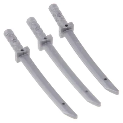 Produktbild von 3x Lego Figuren Waffe Schwert Katana flat silber Ninja Samurai 6116593 21459