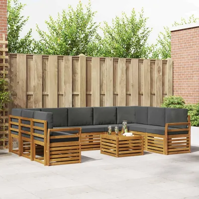 Produktbild von "Neues Produkt" Sofagarnituren - CLORIS - Terrassen-Sofa - 10 pcs - Natur und Anthrazit Massivholz Akazie - Modern Gartensofas V2258