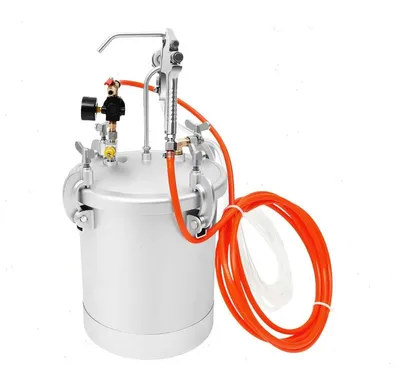Produktbild von Farbspritzgerät - Druckfarbbehälter 10L mit Spritzpistole - 3,0 mm Düse - Manuell Einstellbarer Druck und Fördermenge - Kohlenstoffstahl Für Lack und Latexfarbe - Silber