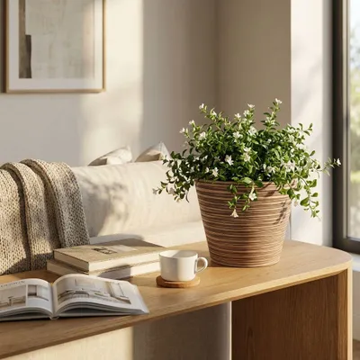 Immagine prodotto di Milani Home - Vaso Per Piante Da Esterno Interno Di Design In Fibra Sintetica Resistente - Taupe
