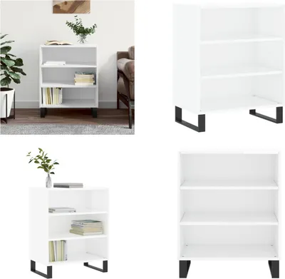 Zdjęcie produktu dla vidaXL Kredens wysoki połysk biały 57x35x70 cm materiał drewnopochodny - Kredens - Kredensy - Szafka do przechowywania - Bufet
