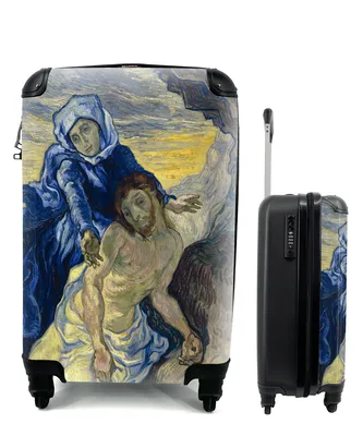 Produktbild von MuchoWow® Koffer Handgepäck Trolley Rollkoffer Kleine Reisekoffer mit 4 Rollen - Pietà (nach Delacroix) - Vincent van Gogh - Cabin Size < 55x40x23 cm & 55x40x20 cm - Fotokoffer - Kabinenkoffer - Boardgepäck - Reise-Box - Reisekoffer - Reisegepäck - Koffer mit Bild - Trolley für Kinder