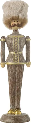 Produktbild von J-Line Nussknacker Fell Hut Paillette Resin Braun Medium