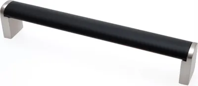 Produktbild von Möbelgriff BA 160mm Küchengriff Zweifahrbig Schwarz & Edelstahloptik