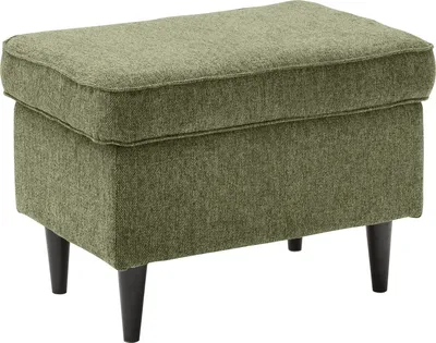 Produktbild von Fußhocker >OSKAR< in olive, Stoffbezug, weich, 100% Polyester - 63x43x42 (BxHxT)