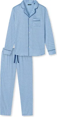 Produktbild von Schiesser schlafanzug pyjama schlafmode bequem Minimal Print hellblau 58