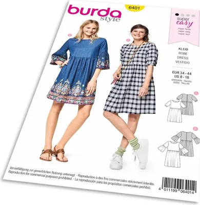 Produktbild von 6401 Empirekleider F, S 2018 #6401, Burda