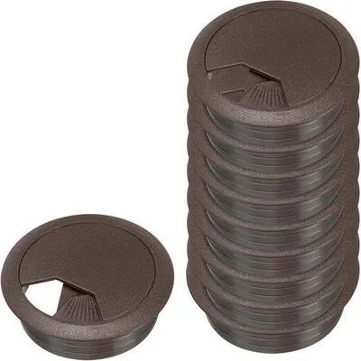 Produktbild von 50 mm Kabelmanagement-Set aus dunkelbraunem Kunststoff
