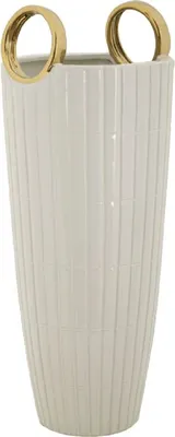 Zdjęcie produktu dla Wazon o Ferretti Shopping Ø 18x45 cm białe złoto