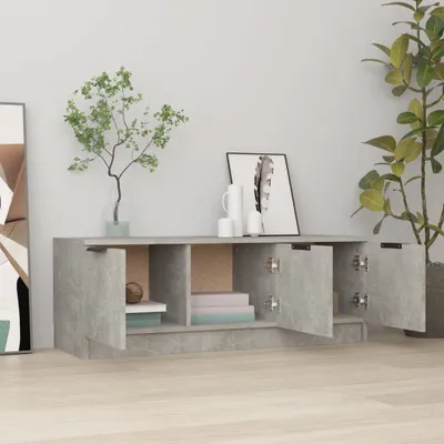 Produktbild von "im Sonderangebot"TV-Schrank Industriestil - CLORIS - Fernsehenschrank - Betongrau 102x35x36,5 cm Holzwerkstoff - DEMöbel6502266
