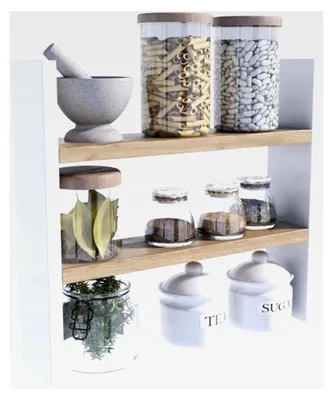 Produktbild von Küchenregal, H40 x B44 x T10 cm, zweistufige Organisation für optimalen Küchenkomfort, einfache Montage