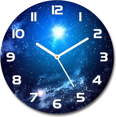 Produktbild von Wanduhr aus Glas 30fi Glasbild Glasuhr Gehärtetes Glas - weisse-zeiger - Nebula