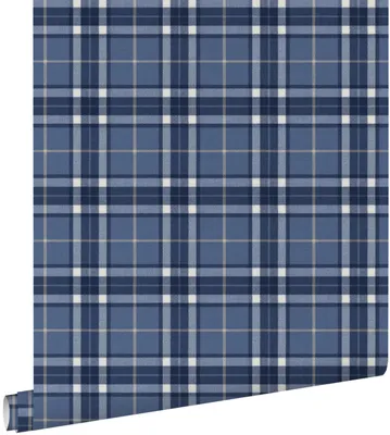 Obrázek produktu pro Tapeta ESTAhome s kostkovaným vzorem, tmavě modrá, 50 x 900 cm