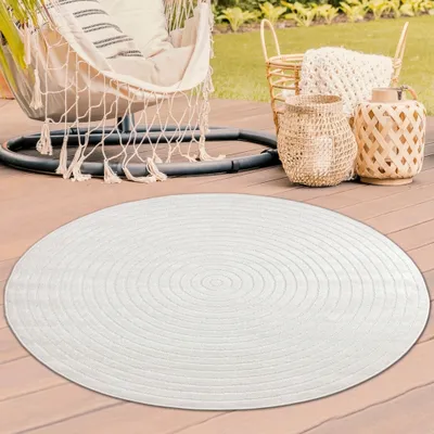 Immagine prodotto di Tappeto lavabile per interni ed esterni | Rotondo color crema Dimensioni: 160 cm rotondo