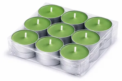 Produktbild von Duft-Teelichter 18er Pack – Duft Apfel, ca. 4 Stunden Brenndauer, Teelicht Kerzen aus Wachs, rund Ø 4 cm, hergestellt in der EU, für Indoor & Outdoor