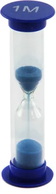 Produktbild von Sanduhr 1 Minute, klein, 90 mm Höhe, 25 mm Durchmesser – ideal für Kinder