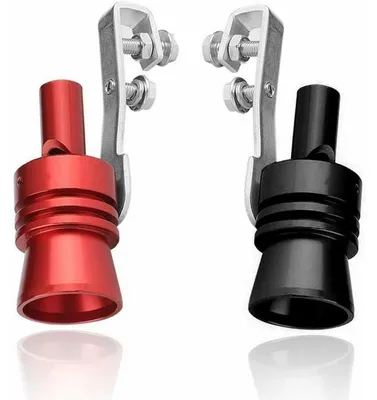Produktbild von Stück Turbopfeife, Turbopfeife Auspuffrohr BOV Blow-off-Ventil-Simulator aus Aluminium, Auto-Turbo-Sound-Auspuffpfeife Auspuffrohr Blow-off-Ventil-Simulator (Schwarz + Rot)