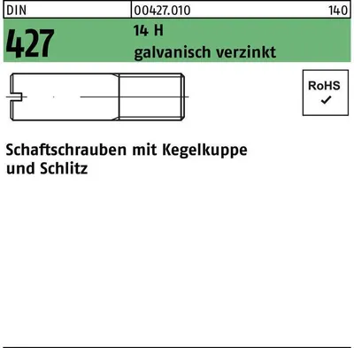 Produktbild von Reyher  Schaftschrauben DIN 427 14 H M 5 x 10 galv. vz (100 Stück)