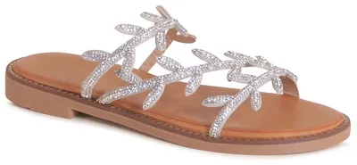 Produktbild von topschuhe24 3241 Damen Glitzer Pantoletten Sandalen, Farbe:Silber, Größe:38 EU