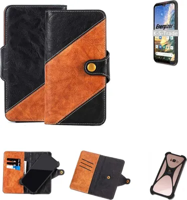 Produktbild von K-S-Trade Handyhülle Schutzhülle Bookstyle Case Wallet-Case kompatibel mit Energizer Hard Case H620S Handy Cover Bumper Klapphülle schwarz