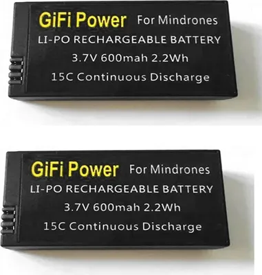 Image de pack de 2 batteries LiPo 3.7V 15C 600mAh pour Parrot MiniDrone Rolling Spider Jumping Sumo
