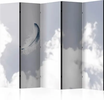 Produktbild von 5-teiliger Einseitiger Vlies Paravent - Angelic Feather II 225x172 cm Tiere b-B-0201-z-c