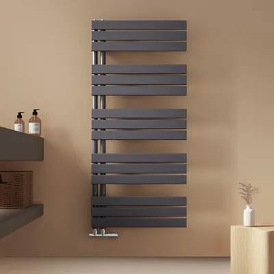 Produktbild von EMKE Handtuchtrckner Badheizkörper Paneelheizkörper Seitenanschluss Wandmontage Warmwasser 1320 x 600 mm Anthrazit ohne Heizstab