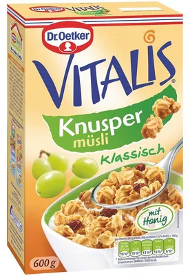 Obrázek produktu pro Dr. Oetker Vitalis křupavé müsli s vyzrálými sultánkami 600g
