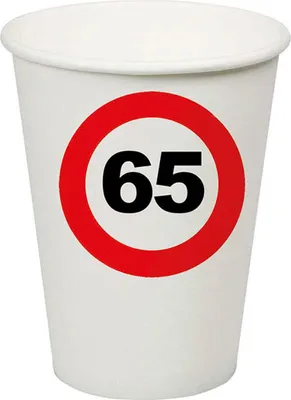 Produktbild von Pappbecher Verkehrsschild #65 | 250ml/8Stk.