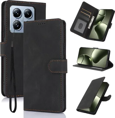 Produktbild von Mobigear Wallet  Xiaomi 14T Pro Hülle Klapphülle Geldbörse - Schwarz