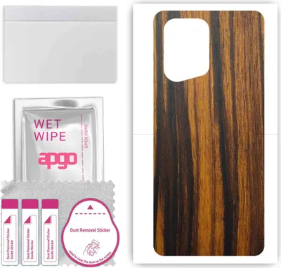 Produktbild von apgo Rückseite Schutzfolie, Skin, kompatibel mit Oppo Find X5, Hinten Displayschutzfolie aus Vinylfolie, kratzfest, einfache Montage - Tigerwood