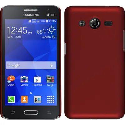 Produktbild von PhoneNatic Case kompatibel mit Samsung Galaxy Core 2 - Hülle rot gummiert Hard-case + 2 Schutzfolien