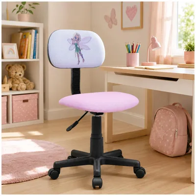 Produktbild von Kinderdrehstuhl Toto Blumenfee Rosa höhenverstellbar mit Rollen