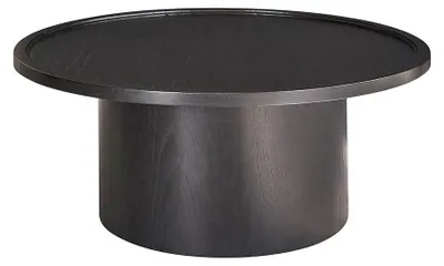 Produktbild von Runder Couchtisch aus massivem schwarzem Mindi, Ø 100 cm