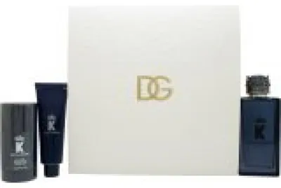 Imagen del producto de Set de regalo Dolce & Gabbana K EdP: 100 ml de Eau de Parfum, 75 g de antitranspirante en barra y 50 ml de gel de ducha