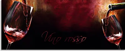 Produktbild von ARTland Glasbild Wein - Rotwein Größe: 125x50 cm