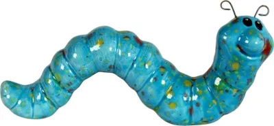 Produktbild von Gartenfigur Raupe aus Keramik | blau | Dekofigur Gartenkeramik Gartendeko